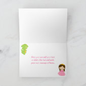 Bruine haar Prinses en Draak Kaart (Binnen)