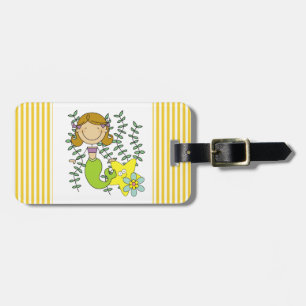 Bruine Haired Meermin Bagagelabel