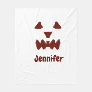 Bruine Halloween enge gezicht herfst toevoegen naa Fleece Deken