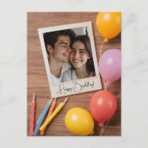 Bruine Happy Birthday gepersonaliseerde Poloraid