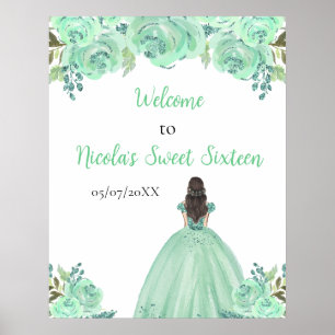 Bruine Haren Prinses Mint Sweet Sixteen Welkom Poster