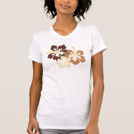 Bruine Hawaiiaanse bloemen T-shirt