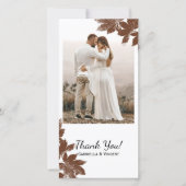 Bruine Herfst Esdorenblad Stempel Bedankt (Voorkant)