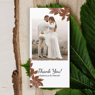 Bruine Herfst Esdorenblad Stempel Bedankt