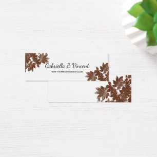 Bruine Herfst Leaf Stamp Wedding Website Kaart