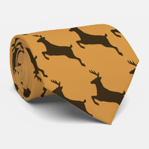 Bruine herten springen op bruine stropdas