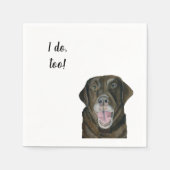 Bruine Hond Aangepaste Cocktail Servet voor Bruilo (Voorkant)