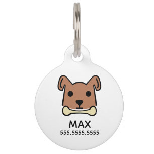 Bruine Hond, Gepersonaliseerde Huisdierdetails & Q Huisdierpenning