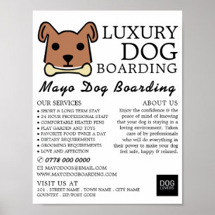 Bruine hond met bot, hond boarden, Adverteren Poster
