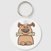 Bruine hond met een beenderen Sleutelhanger (Achterkant)