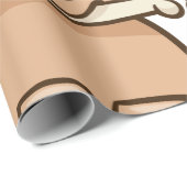 Bruine hond met een beenvouwpapier cadeaupapier (Rol Hoek)