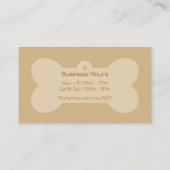 Bruine hond met Paw Print en Bone Visitekaartje (Achterkant)