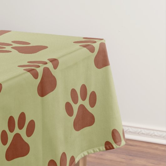 Bruine hond pootafdrukken patroon tafelkleed (Voorbeeld)