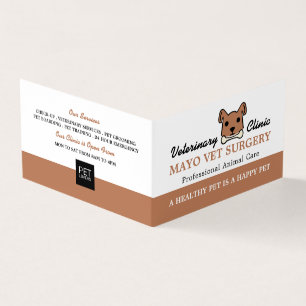 Bruine hond, veterinair, gedetailleerd visitekaartjes