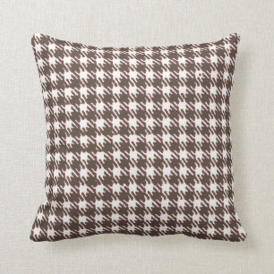 bruine houndstooth kussen