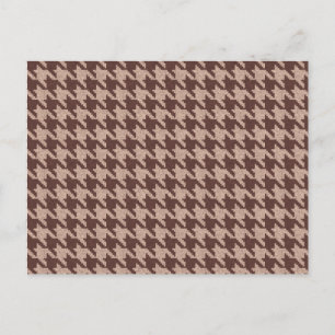 Bruine Houndstooth Preppy Klassiek Patroon Lege Au Uitnodiging Briefkaart