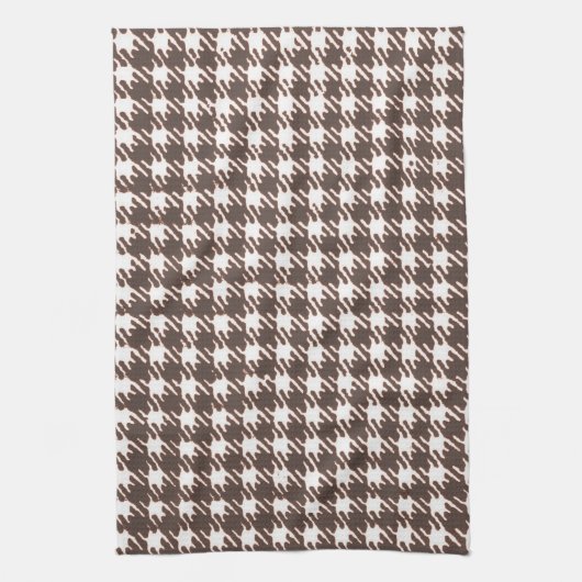 bruine houndstooth theedoek (Verticaal)