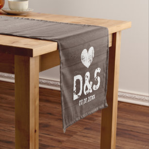 Bruine houtnerf land bruiloft tafel loper