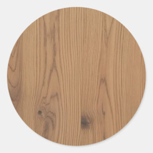 Bruine houtnerf Ronde Sticker