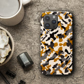 Bruine Houtskool Diagonale Camo met Contourlijnen Case-Mate iPhone Case