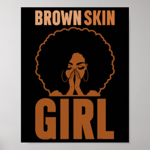 Bruine huid meisje melanine bruine huid zwarte ges poster