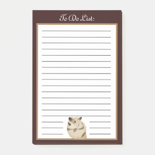 Bruine huisdier hamster te doen lijst post-it® notes