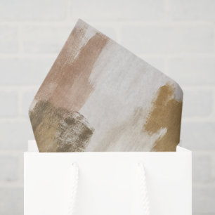 Bruine Ivoorkleurige Taan Crème Abstract Tissuepapier