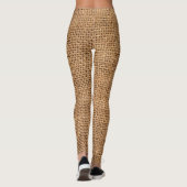 Bruine juten doek zak textuur leggings (Achterkant)