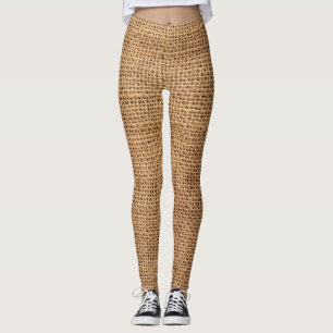 Bruine juten doek zak textuur leggings