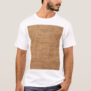 Bruine juten doek zak textuur t-shirt