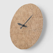 Bruine juten textuur, rustieke zakdoek. grote klok (Hoek)