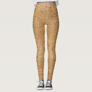 Bruine juten zak: geweven doek achtergrond leggings