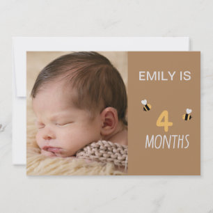 Bruine kaart 2 maanden oude schattige bijen met fo