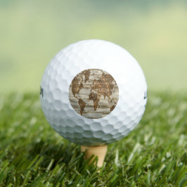 Bruine kaart van de werelddruk golfballen