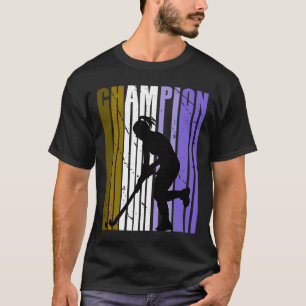 bruine kampioen wedstrijdwedstrijd ockey t-shirt