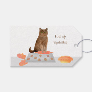 Bruine kat Homemade Bakery Gift Label Cadeaulabel