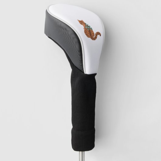 Bruine Kat met Kristallen Golfheadcover (Schuin)