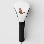 Bruine Kat met Kristallen Golfheadcover (Voorkant)