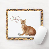 Bruine kat Mousepad Muismat (Met muis)