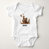 Bruine kat & nachtvlinders gepersonaliseerd romper (Voorkant)
