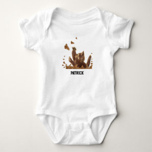 Bruine kat & nachtvlinders gepersonaliseerd romper