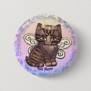 Bruine kattebroekje ronde button 5,7 cm