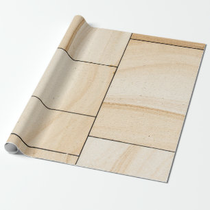Bruine keramische tegels, collage cadeaupapier