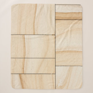 Bruine keramische tegels, collage sherpa deken