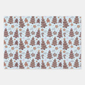 Bruine Kerstbomen Gingerbread Mannen Kerstmis Inpakpapier Vel (Voorkant)