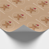Bruine kerststolp met tekst cadeaupapier (Hoek)