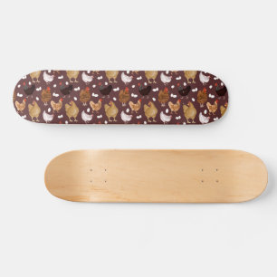 Bruine Kip en het Eieren Patroon Skateboard