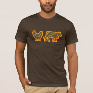 Bruine kippenbruine cow t-shirt