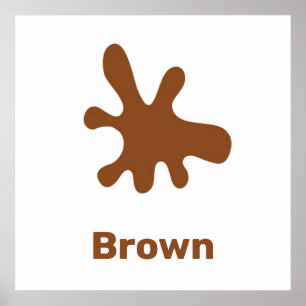 Bruine kleur met woorden poster