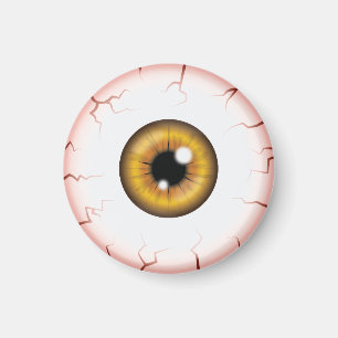 Bruine kleur Oogbal Halloween Bloeddoorlopen Oogba Magneet